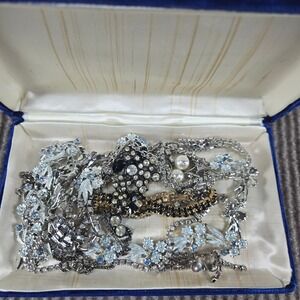 Unbranded Women XS Multi Rhinestone Floral Pearl Vintage Costume Jewelry Lot